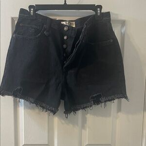 Free People Black Jean Shorts